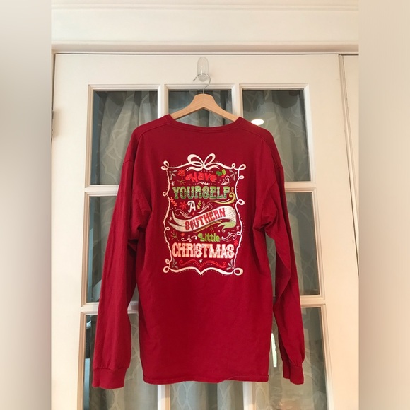 Southern Y’all XL red “Have Yourself A Southern Little Christmas” tee - glam!! - Picture 2 of 4